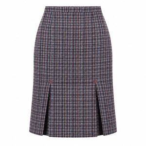 Vintage St Michael Wool Plaid Midi Skirt 14 Long retro academia pleated preppy